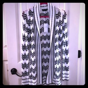 BCBG Black and White Cardigan